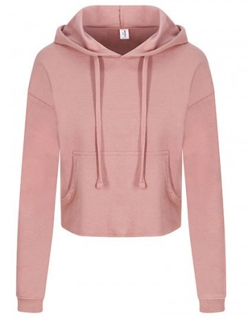JH016 AWDis Girlie Cropped Hoodie stoffig roze
