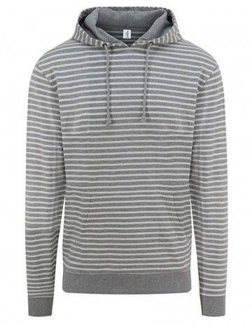 JH018 AWDis Nautic gestreepte hoodie heather grey stripe