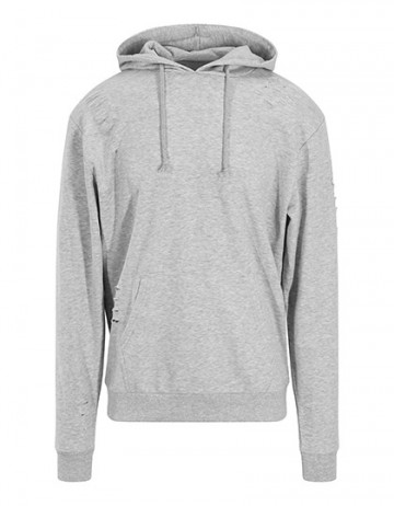 JH019 AWDis Distressed hoodie heather grey