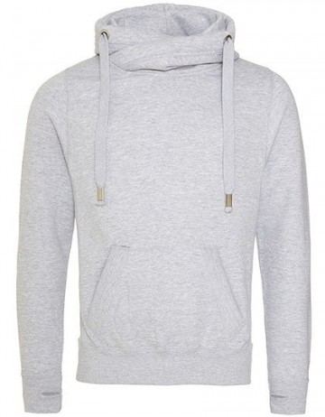 JH021 Cross Neck Hoodie heather grijs
