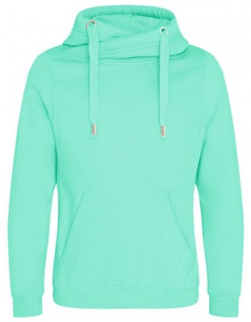 JH021 Cross Neck Hoodie pepermunt groen
