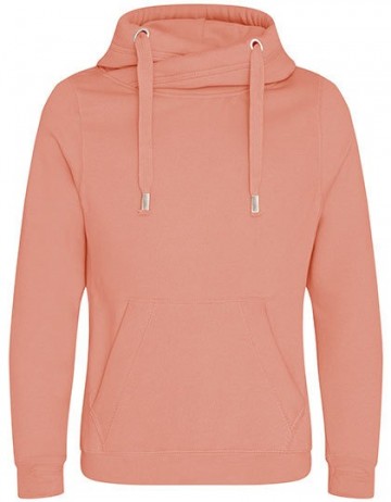 JH021 Cross Neck Hoodie stoffig roze