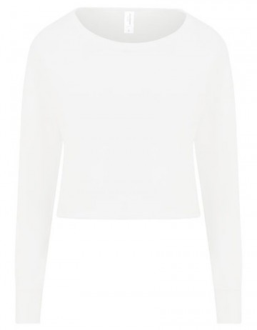 JH035 AWDis dames Cropped sweat arctic white