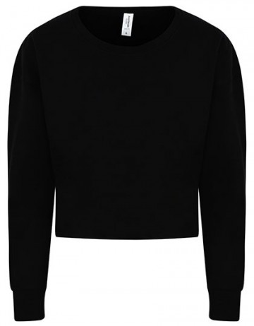 JH035 AWDis dames Cropped sweat deep black
