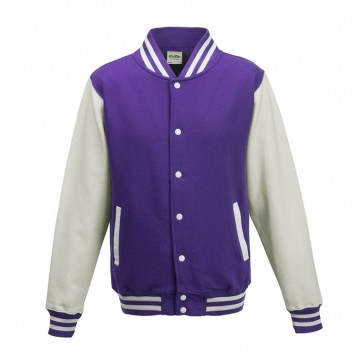 JH043 Varsity Jacket Paars / Wit