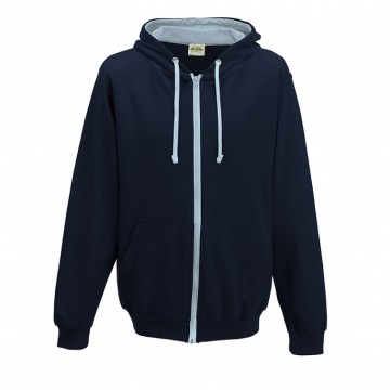 JH053 Varsity Zoodie Frans marineblauw / Hemelsblauw