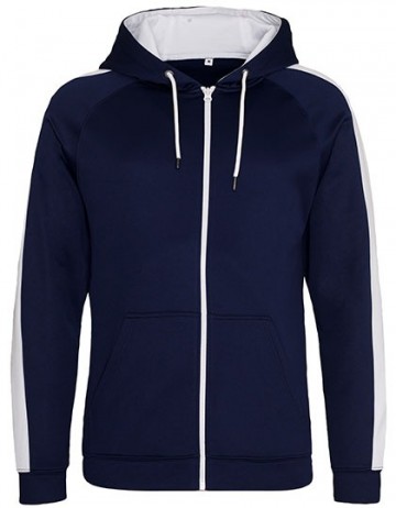 JH066 AWDis Sport polyester zoodie oxford navy / arctic white