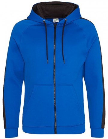 JH066 AWDis Sport polyester zoodie royal blue / jet black