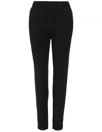JH077 AWDis dames Tapered Track Pant jet black