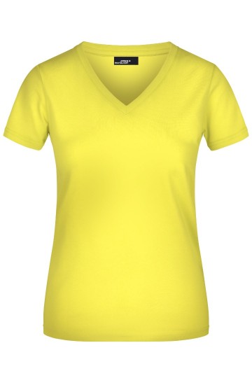 JN Ladies T-Shirt met V-hals JN004 geel