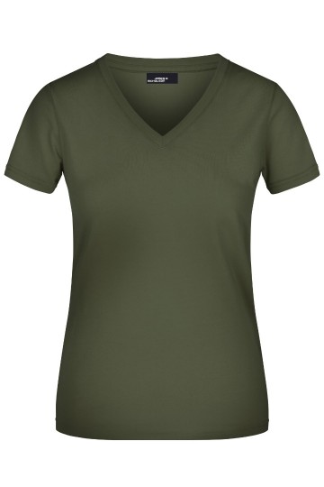 JN Ladies T-Shirt met V-hals JN004 olijfgroen