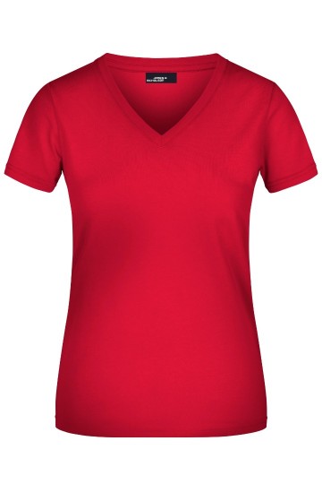 JN Ladies T-Shirt met V-hals JN004 rood