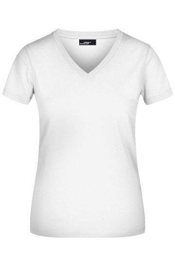 JN Ladies T-Shirt met V-hals JN004 wit