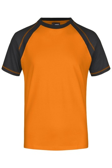 JN Men's Raglan-T JN010 oranje zwart