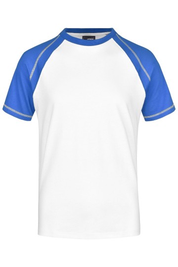 JN Men's Raglan-T JN010 wit koningsblauw