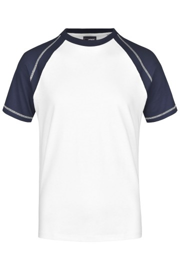 JN Men's Raglan-T JN010 wit marineblauw