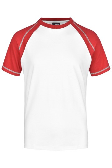 JN Men's Raglan-T JN010 wit rood
