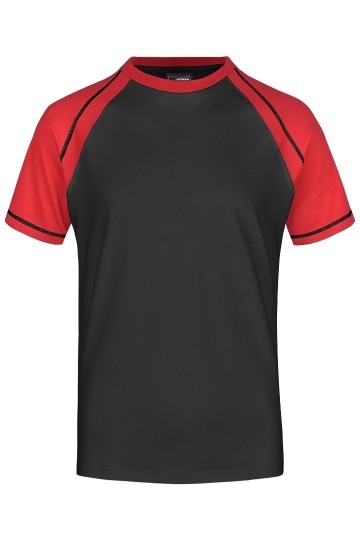 JN Men's Raglan-T JN010 zwart rood