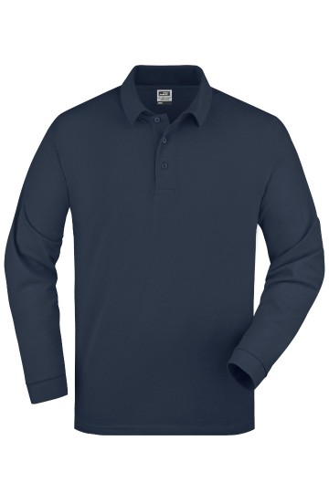 JN Men's Heavy Piqué Polo met LM JN022 marineblauw