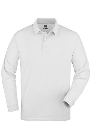 JN Men's Heavy Piqué Polo met LM JN022 wit