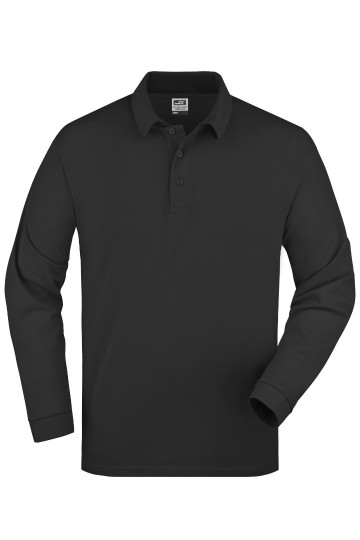 JN Men's Heavy Piqué Polo met LM JN022 zwart