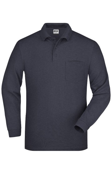 JN Men's Pique Polo met LM JN029 antraciet