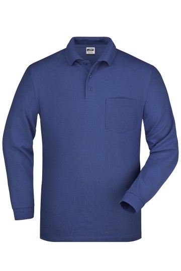 JN Men's Pique Polo met LM JN029 koningsblauw