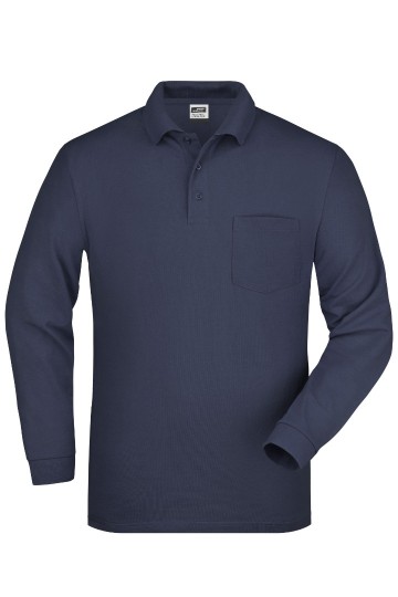 JN Men's Pique Polo met LM JN029 marineblauw