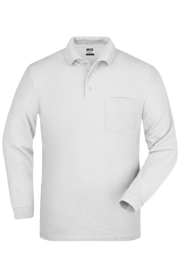JN Men's Pique Polo met LM JN029 wit