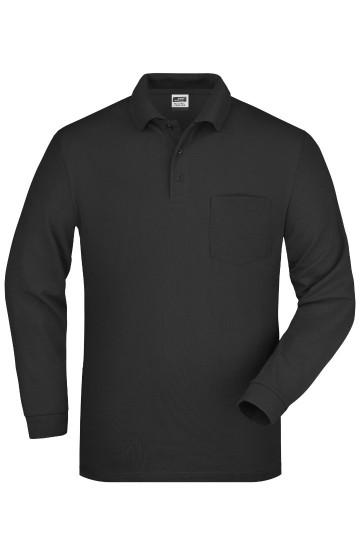 JN Men's Pique Polo met LM JN029 zwart