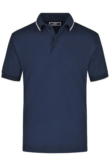 JN Men's Tipping Polo JN034 marineblauw wit