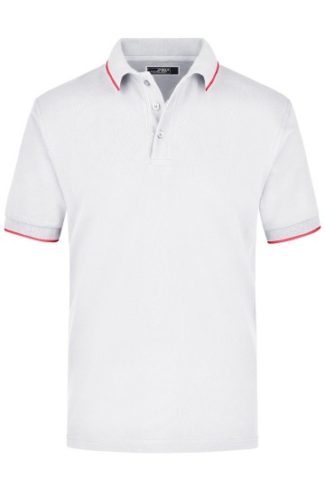 JN Men's Tipping Polo JN034 wit rood
