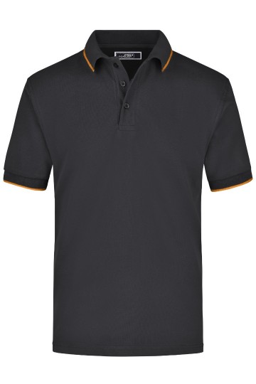 JN Men's Tipping Polo JN034 zwart oranje
