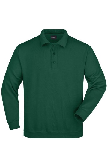 JN041 Polo Sweat Heavy donkergroen