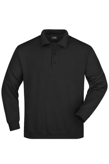 JN041 Polo Sweat Heavy zwart