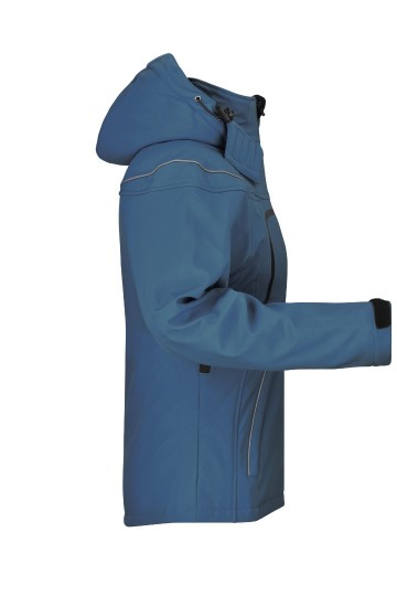 JN Ladies Winter softshell jack JN1001 marineblauw zij