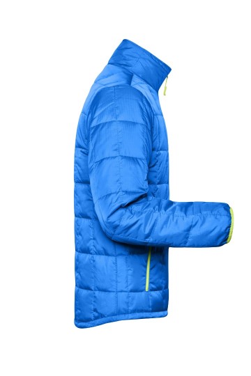 JN Men's Padded Lightweight jack JN1035 waterblauw limoengeel zij