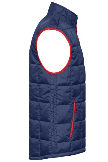 JN Men's Padded Lightweight bodywarmer JN1037 marineblauw rood zij
