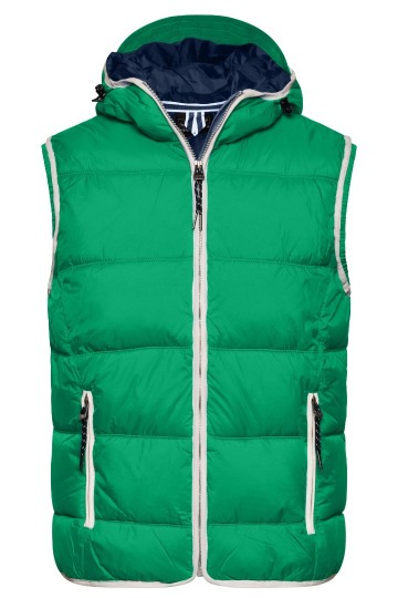 JN Men's Maritime vest JN1076 iersgroen wit