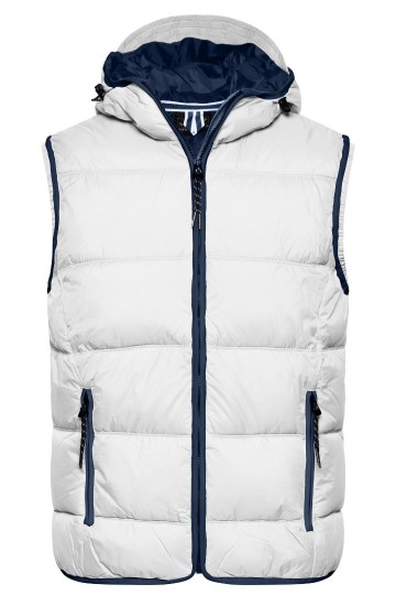 JN Men's Maritime vest JN1076 wit marineblauw