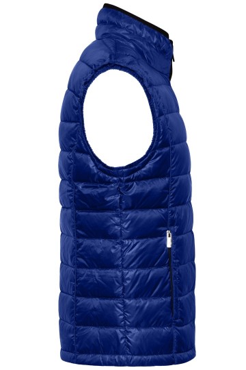 JN Men's Quilted dons bodywarmer JN1080 inktblauw zwart zij