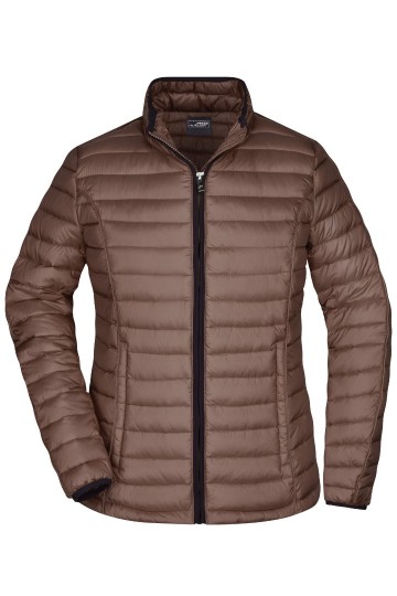 JN Ladies Quilted dons jack JN1081 koffiebruin zwart