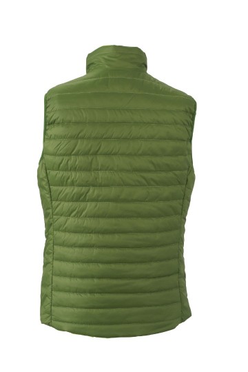 JN Ladies Lightweight bodywarmer JN1089 junglegroen chemischgeel rug