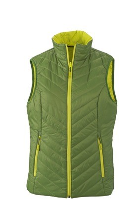 JN Ladies Lightweight bodywarmer JN1089 junglegroen chemischgeel