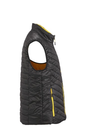 JN Men's Lightweight bodywarmer JN1090 zwart geel zij