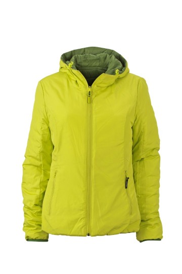 JN Ladies Lightweight jack JN1091 junglegroen chemischgeel binnenkant