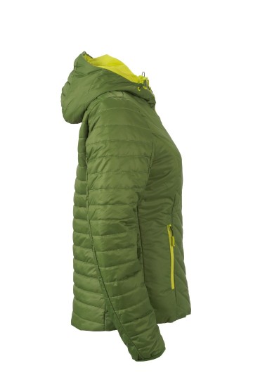 JN Ladies Lightweight jack JN1091 junglegroen chemischgeel zij