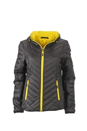 JN Ladies Lightweight jack JN1091 zwart geel
