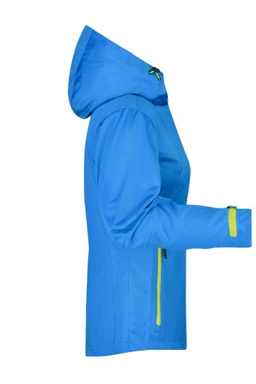 JN Ladies Outdoor jack JN1097 waterblauw chemischgeel zij