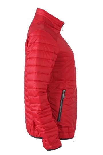 JN Ladies Lightweight jack JN1111 indianenrood zwart zij